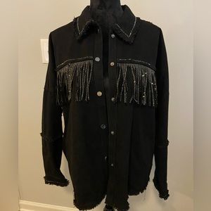 ⭐️ - Black Jacket w/ Rhinestone decorated fridge